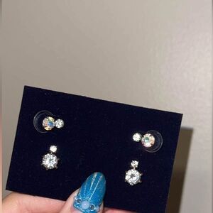Mixed-Metal Stud Earrings Set (3 pairs)